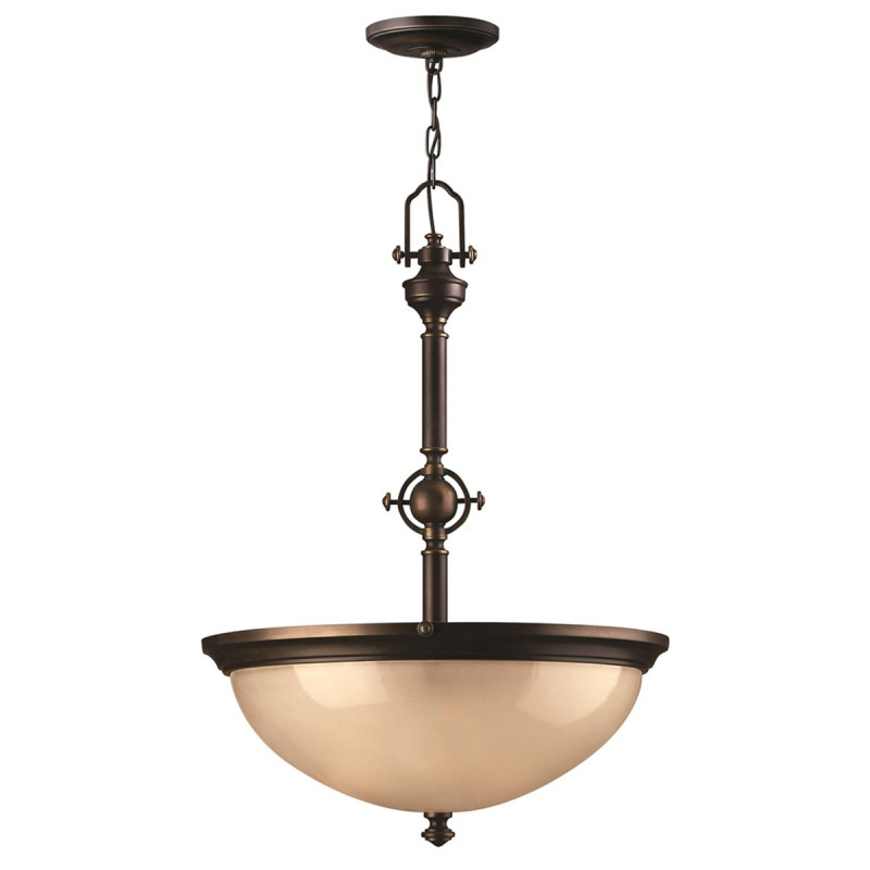 Lampa wisząca Mayflower - 3 źródła światła - Postarzany brąz HK-MAYFLOWER-P-C