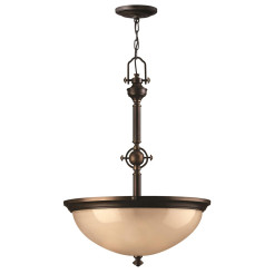 Lampa wisząca Mayflower - 3 źródła światła - Postarzany brąz HK-MAYFLOWER-P-C