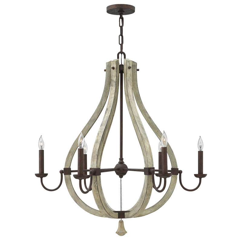 Żyrandol Middlefield - 6 źródeł światła - Rdzawe żelazo HK-MIDDLEFIELD6