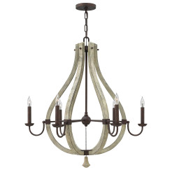 Żyrandol Middlefield - 6 źródeł światła - Rdzawe żelazo HK-MIDDLEFIELD6