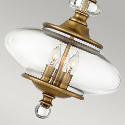 Lampa wisząca Wexley - 3 źródła światła - Klasyczny mosiądz HK-WEXLEY-3P-HB
