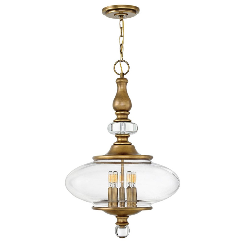 Lampa wisząca Wexley - 5 źródeł światła - Klasyczny mosiądz HK-WEXLEY-5P-HB