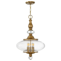 Lampa wisząca Wexley - 5 źródeł światła - Klasyczny mosiądz HK-WEXLEY-5P-HB