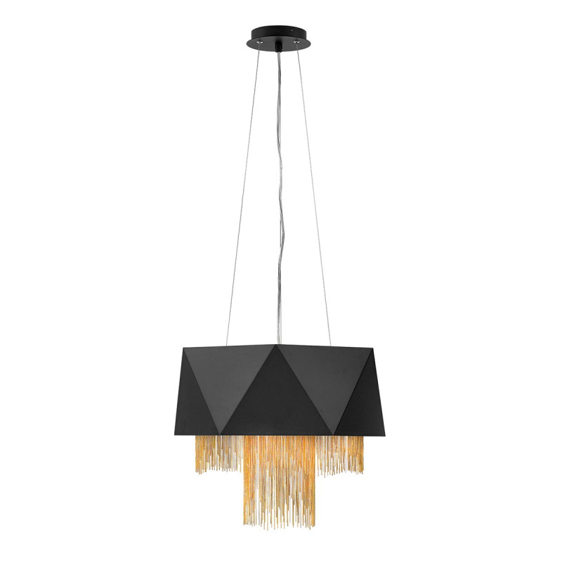 Lampa wisząca Zuma - 6 źródeł światła - Satynowy czarny, złoty HK-ZUMA6-SBG