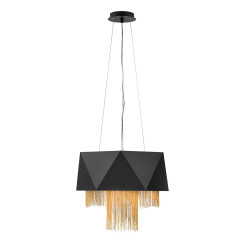 Lampa wisząca Zuma - 6 źródeł światła - Satynowy czarny, złoty HK-ZUMA6-SBG