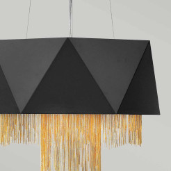 Lampa wisząca Zuma - 6 źródeł światła - Satynowy czarny, złoty HK-ZUMA6-SBG