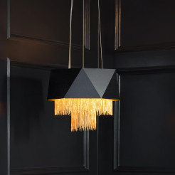 Lampa wisząca Zuma - 6 źródeł światła - Satynowy czarny, złoty HK-ZUMA6-SBG