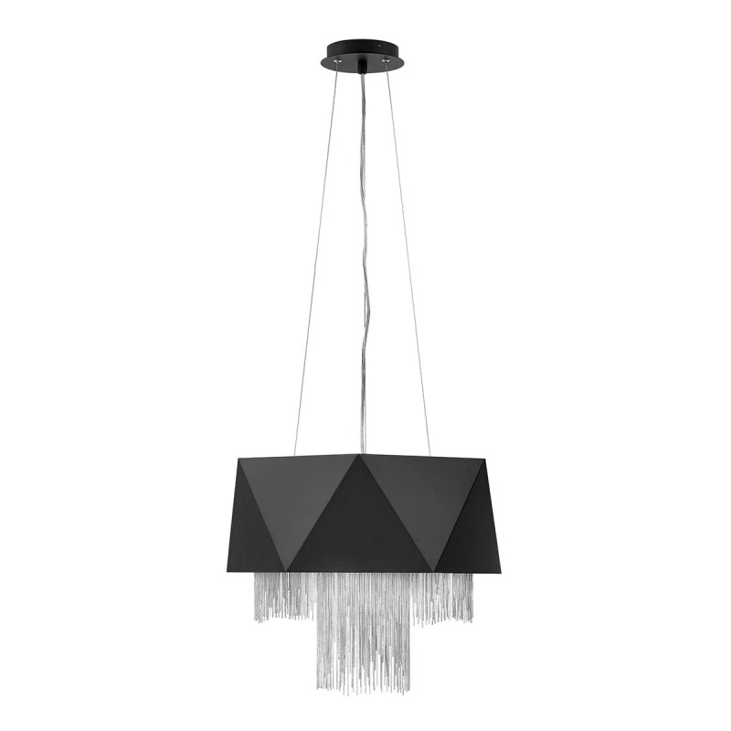 Lampa wisząca Zuma - 6 źródeł światła - Satynowy czarny, srebrny HK-ZUMA6-SBS