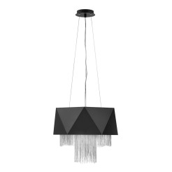 Lampa wisząca Zuma - 6 źródeł światła - Satynowy czarny, srebrny HK-ZUMA6-SBS