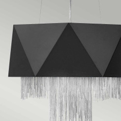 Lampa wisząca Zuma - 6 źródeł światła - Satynowy czarny, srebrny HK-ZUMA6-SBS