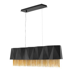 Lampa wyspowa Zuma - 6 źródeł światła - Satynowy czarny, złoty HK-ZUMA-ISLE-SBG