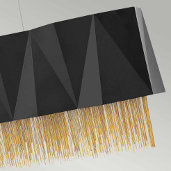 Lampa wyspowa Zuma - 6 źródeł światła - Satynowy czarny, złoty HK-ZUMA-ISLE-SBG
