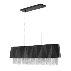 Lampa wyspowa Zuma - 6 źródeł światła - Satynowy czarny, srebrny HK-ZUMA-ISLE-SBS