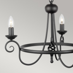 Żyrandol Harlech - 3 źródła światła - Czarny HR3A-BLACK