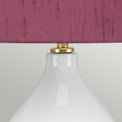 Lampa stołowa Isla - 1 źródło światła - Postarzany mosiądz, biały - Fioletowy abażur ISLA-AB-TL-PURPLE