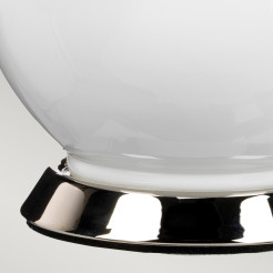 Lampa stołowa Isla - 1 źródło światła - Biały, polerowany nikiel - Czerwony abażur ISLA-PN-TL-RED