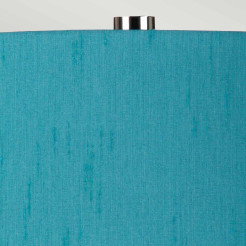 Lampa stołowa Isla - 1 źródło światła - Biały, polerowany nikiel - Turkusowy abażur ISLA-PN-TL-TEAL