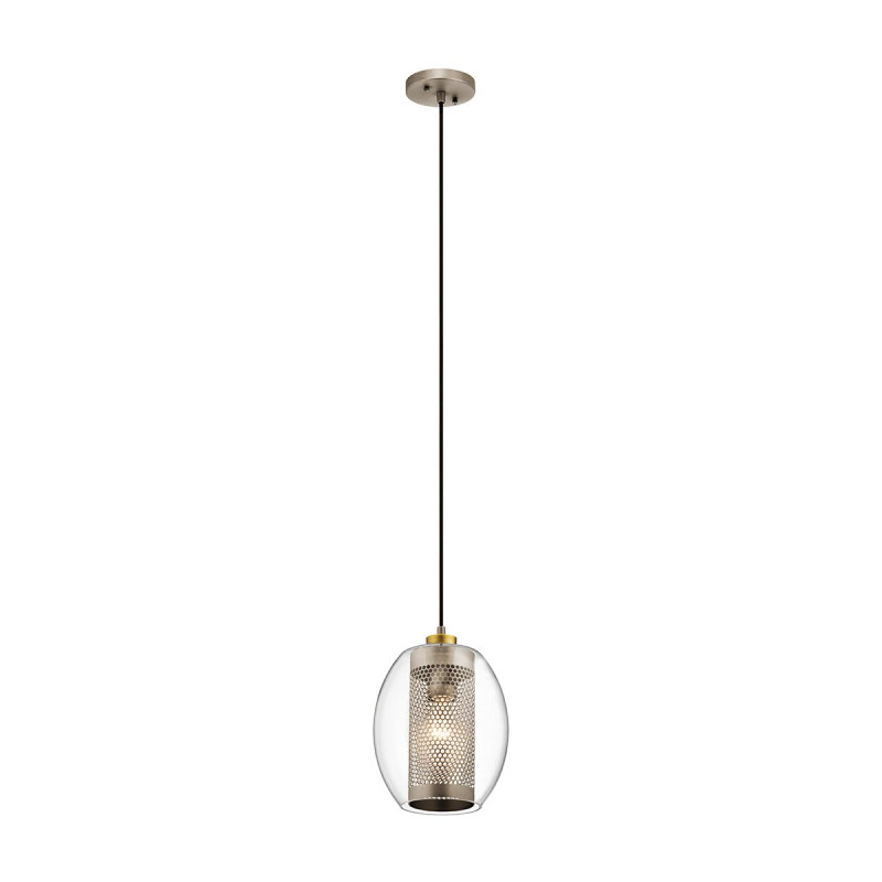 Mała lampa wisząca Asher II - 1 źródło światła - Antyczny pewter KL-ASHER-MP-AP