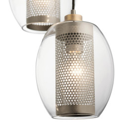 Mała lampa wisząca Asher II - 1 źródło światła - Antyczny pewter KL-ASHER-MP-AP