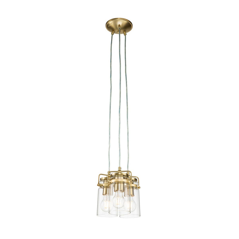 Lampa wisząca Brinley - 3 źródła światła - Szczotkowany mosiądz KL-BRINLEY3-BB