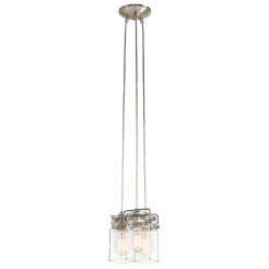 Lampa wisząca Brinley - 3 źródła światła - Szczotkowany nikiel KL-BRINLEY3-NI