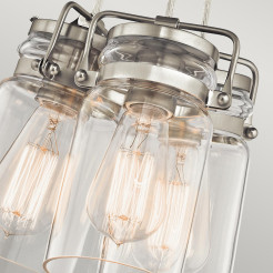 Lampa wisząca Brinley - 3 źródła światła - Szczotkowany nikiel KL-BRINLEY3-NI