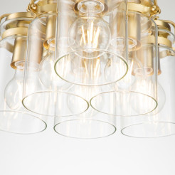 Lampa wisząca Brinley - 6 źródeł światła - Szczotkowany mosiądz KL-BRINLEY6-BB
