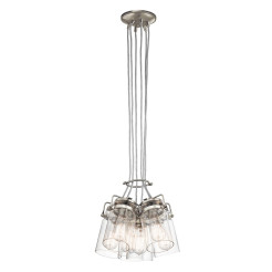 Lampa wisząca Brinley - 6 źródeł światła - Szczotkowany nikiel KL-BRINLEY6-NI