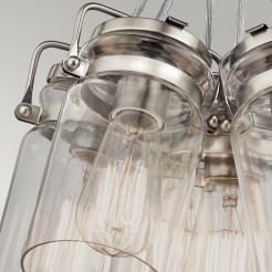 Lampa wisząca Brinley - 6 źródeł światła - Szczotkowany nikiel KL-BRINLEY6-NI