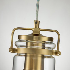 Mała lampa wisząca Brinley - 1 źródło światła - Szczotkowany mosiądz KL-BRINLEY-MP-BB