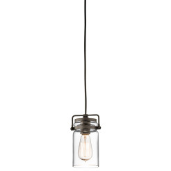 Mała lampa wisząca Brinley - 1 źródło światła - Postarzany brąz KL-BRINLEY-MP-OZ