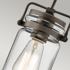 Mała lampa wisząca Brinley - 1 źródło światła - Postarzany brąz KL-BRINLEY-MP-OZ