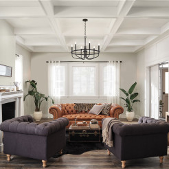 Żyrandol Capitol Hill - 6 źródeł światła - Czarny KL-CAPITOL-HILL6-BLK