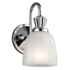 Kinkiet Cora - 1 źródło światła - Polerowany chrom KL-CORA1-BATH
