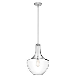 Średnia lampa wisząca Everly - 1 źródło światła - Chrom KL-EVERLY-P-M-CH
