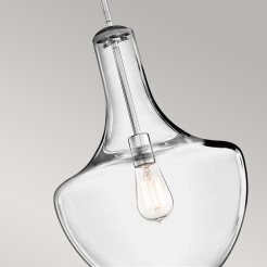 Średnia lampa wisząca Everly - 1 źródło światła - Chrom KL-EVERLY-P-M-CH