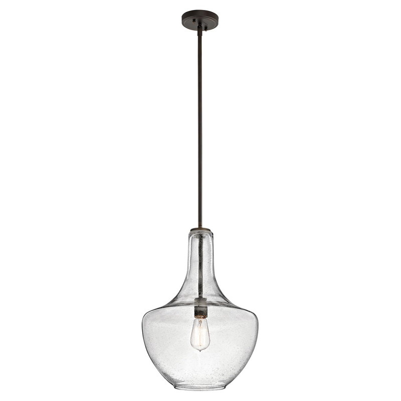 Średnia lampa wisząca Everly - 1 źródło światła - Postarzany brąz KL-EVERLY-P-M-OZ
