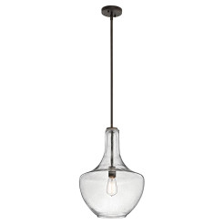 Średnia lampa wisząca Everly - 1 źródło światła - Postarzany brąz KL-EVERLY-P-M-OZ
