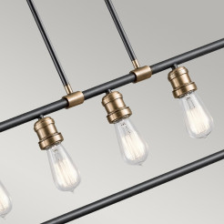 Lampa wyspowa Imahn - 5 źródeł światła - Czarny, naturalny mosiądz KL-IMAHN-ISLE