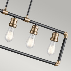 Lampa wyspowa Imahn - 5 źródeł światła - Czarny, naturalny mosiądz KL-IMAHN-ISLE