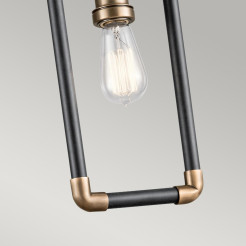 Mała lampa wisząca Imahn - 1 źródło światła - Czarny, naturalny mosiądz KL-IMAHN-MP