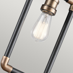Mała lampa wisząca Imahn - 1 źródło światła - Czarny, naturalny mosiądz KL-IMAHN-MP
