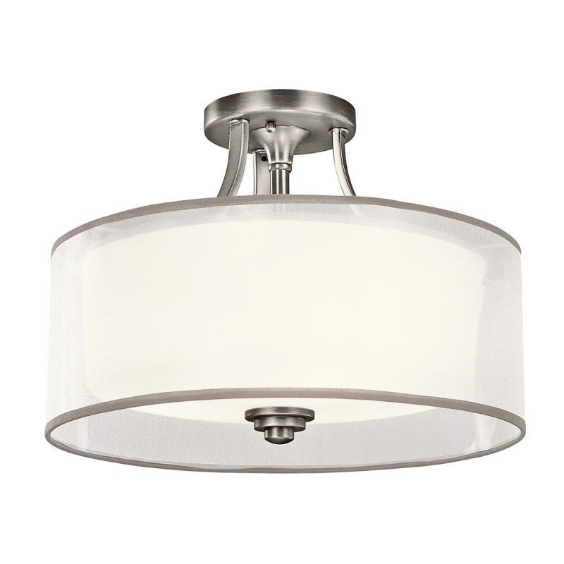 Mały półplafon Lacey - 3 źródła światła - Antyczny pewter KL-LACEY-SF-AP