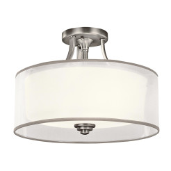Mały półplafon Lacey - 3 źródła światła - Antyczny pewter KL-LACEY-SF-AP