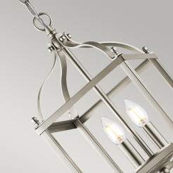 Mała lampa wisząca Larkin - 2 źródła światła - Szczotkowany nikiel KL-LARKIN-P-S-NI