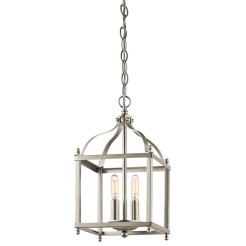 Mała lampa wisząca Larkin - 2 źródła światła - Szczotkowany nikiel KL-LARKIN-P-S-NI