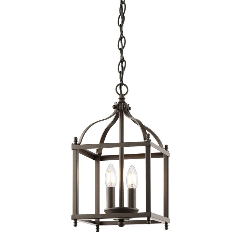 Mała lampa wisząca Larkin - 2 źródła światła - Postarzany brąz KL-LARKIN-P-S-OZ