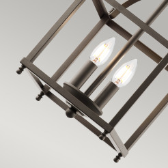 Mała lampa wisząca Larkin - 2 źródła światła - Postarzany brąz KL-LARKIN-P-S-OZ