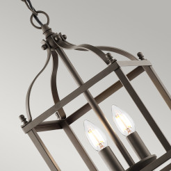 Mała lampa wisząca Larkin - 2 źródła światła - Postarzany brąz KL-LARKIN-P-S-OZ