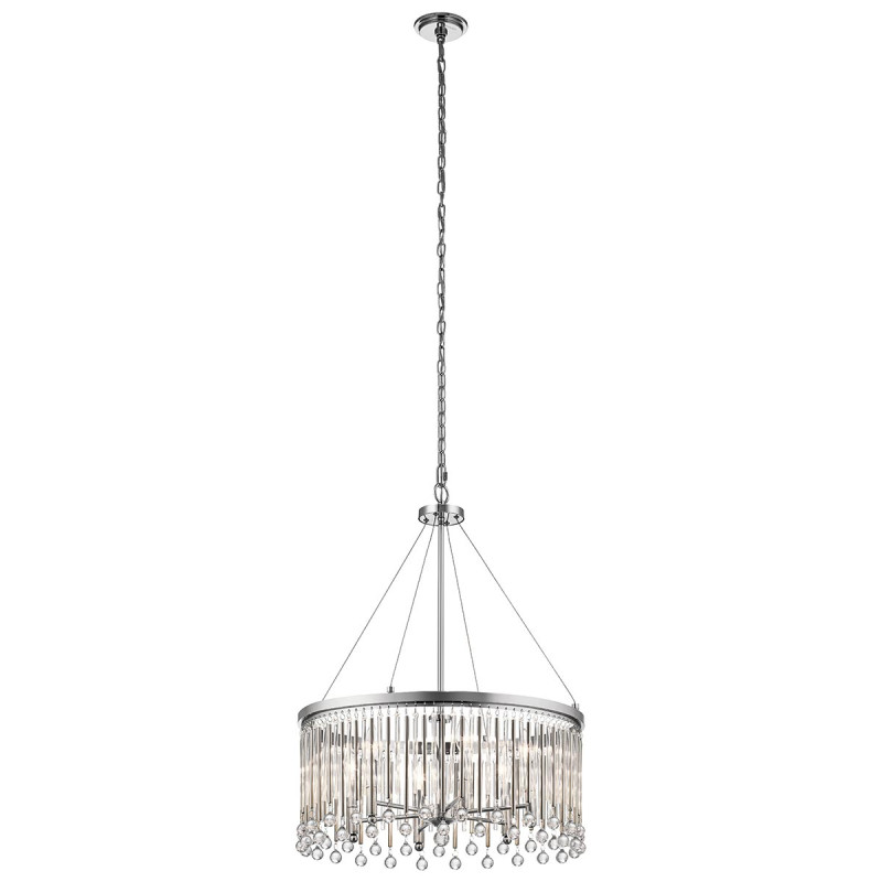 Lampa wisząca Piper - 6 źródeł światła - Polerowany chrom KL-PIPER-6P-PC